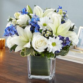 White Mixed Flower In Vase