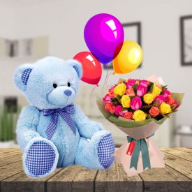 Send teddy deals bear and balloons