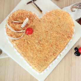 Heart Shape Butterscotch Cake