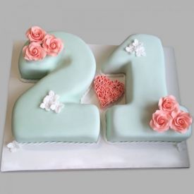 Pink Roses Fondant Cake