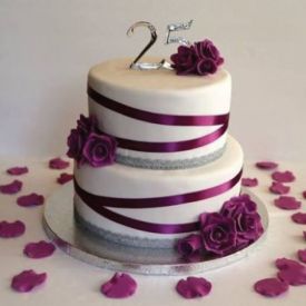 silver anniversary cake