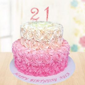 Cake in 2 tier (flower design)