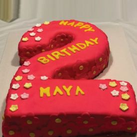 Fondant Number Shape Cake