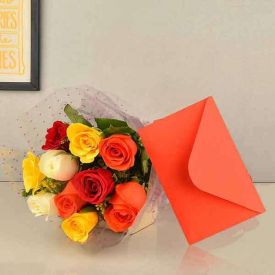 Roses hamper and greeting card