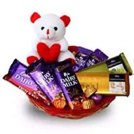Chocolate Basket with Teddy Bear