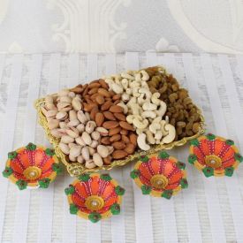 Diya With Dry Fruits