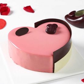 Couple heart truffle cake