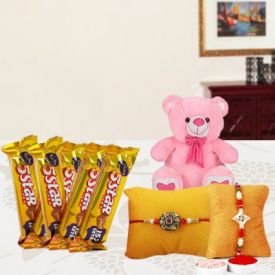 Soft toy with Rakhi