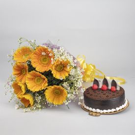 White Gerberas, Chocolate cake