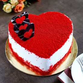 Red and White Valentine's Day Cake with Mini Hearts - Curly Girl Kitchen