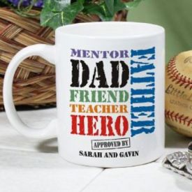 Super Dad white mug