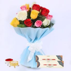 10 mix color rose,rakhi