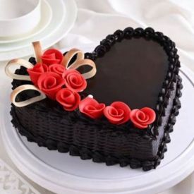 Love you heart shape truffle cake