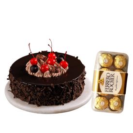 Chocolate cake and ferrero rocher