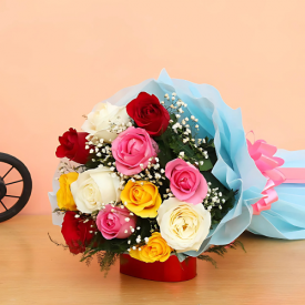 Bunch 12 of Mixed Roses bouquet