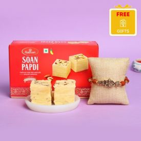 Rakhi With Sweets And Dry Fruit