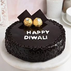 Heart -shaped chocolate Diwali cake