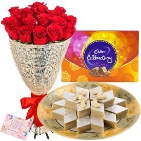 Roses with kaju katli