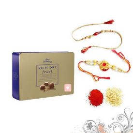 2 Rakhi with Cadbury Dry fruits Rich