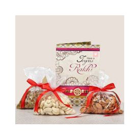 Dry Fruits With Rakhi Greeting Card