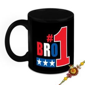 Rakhi with black 300 ml ceramic mug