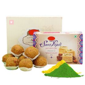 Besan Laddu, Soan Papdi with Gulal