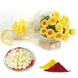 Yellow Rose, Rasgulla With Gulal