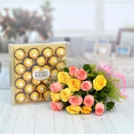 mix roses and ferrero rocher