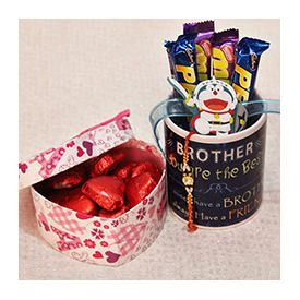 2 Rakhis ,1 Mug, Chocolate