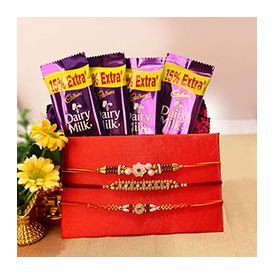 4 Dairy Milk,3 Beautiful Rakhis