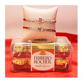 Ferrero Rocher of 200 gm ,2 Appealing Rakhis