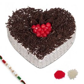 Heart Shape Cake With Rakhi