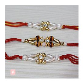 Set of 3 Beautifully Crafted Stone Rakhi