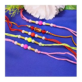 5 Colorful Pearly Rakhi