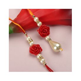 Cute Rose Rakhi Lumba Set