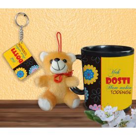 Friends ship mug, 6 inch- teddy bear and key chain.