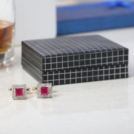 Pink Stone Cufflinks