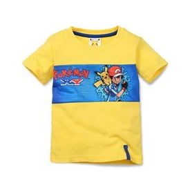 Babyhug Half Sleeves T-Shirt Ash Pikachu Print - Yellow