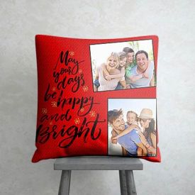 Happy and Bright Personalized New Year Cushion