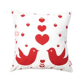 Red Print on White Love Birds