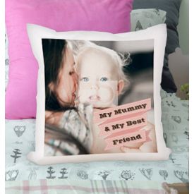 Personalised Cushion - Photo Upload Pink Banner