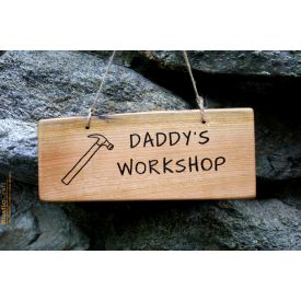 Daddy's workshop wooden Plaque