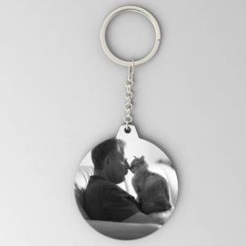 Cat Lover Round Key Chain