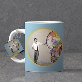 Creative thinking Personalized Father's day Keychain & Mug combo