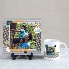 Most Awesome Dad Personalized Tile & Mug Hamper