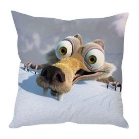 Ice Age White Silk Cushion