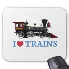 I Love Trains Mouse Pad