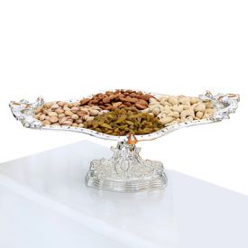Silver plated tray with stand