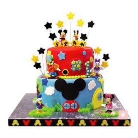 2-Tier Mickey Mouse Cake