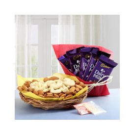 5 Cadbury Chocolate Almonds 100gms Cashews nuts 100gms